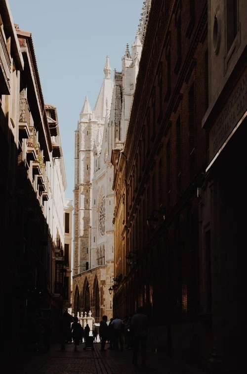 Catedral de León - Aus Calle Mariano Domínguez Berrueta, Spain