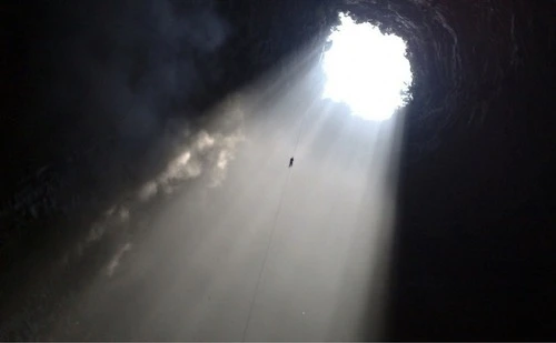 Sótano de las Golondrinas - Aus Base del pozo, Mexico