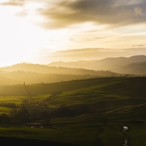 Val D'Orcia Valley - From On the road facing towards Pienza, Italy