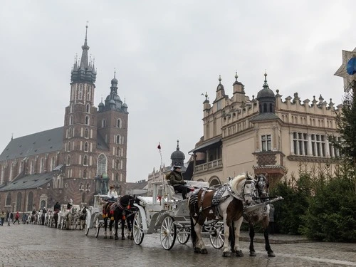 St. Mary's Basilica and Sukiennice - Aus Rynek Glowny, Poland