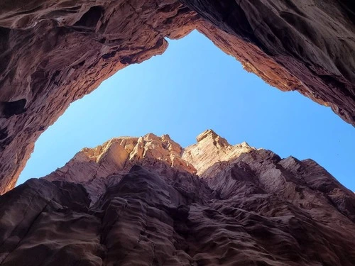 Wadi Mujib Canyon - Od Looking up from the river, Jordan