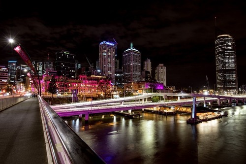 Brisbane Skyline - 从 Victoria Bridge, Australia