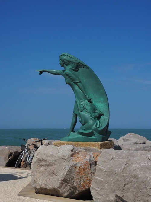 Monument on molo in Rimini - Italy
