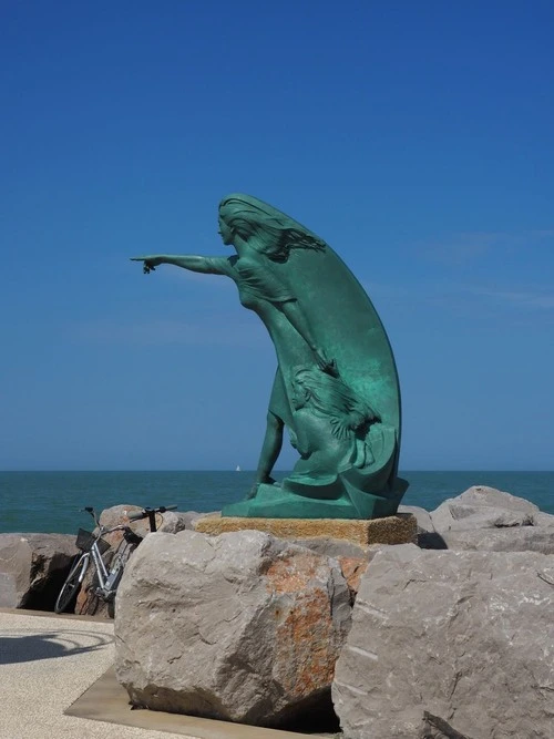 Monument on molo in Rimini - Italy