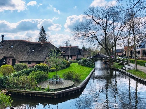 Giethoorn's Houses - From Bridge, Netherlands
