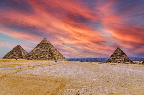 Giza Pyramids - Aus Panoramic view, Egypt