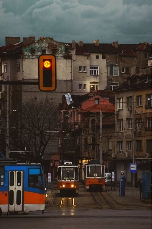 Tram in the City - From Near the Trainstation, Bulgaria