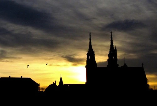 Basler Cathedral's Silhouette - Frá River Side, Switzerland