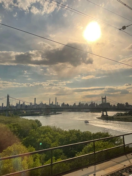 New York City Skyline - From Amtrak Train - Hell Gate Bridge, United States