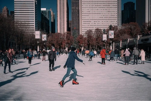 Millennium Park ice rink - From South of the rink, United States