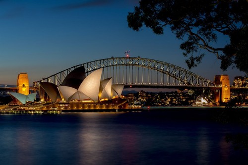 Sydney Opera & Habour Bridge - 从 Fleet Steps, Australia