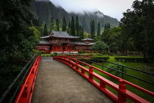 The Byodo-In Temple - Desde Parking, United States