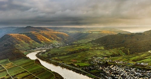 Bremm and Neef - From Moselschleife Bremm Aussichtspunkt, Germany