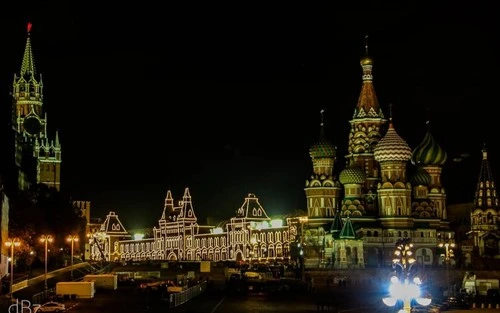 St. Basil's Cathedral - Aus Bolshoy Moskvoretsky Bridge, Russia