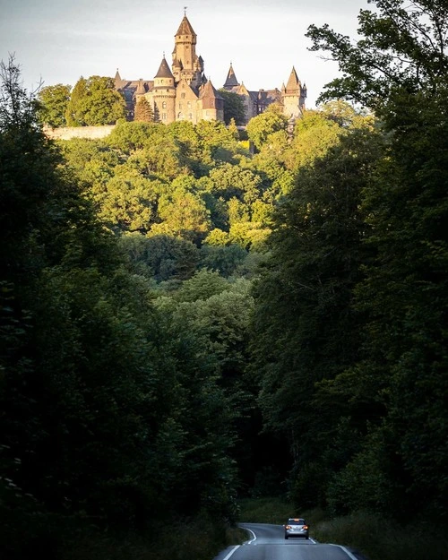 Braunfels castle at sunset - From Side of the road that leads to tiefenbach, Germany