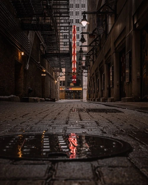 The Goodman Theater - From An alley east of the theater, United States