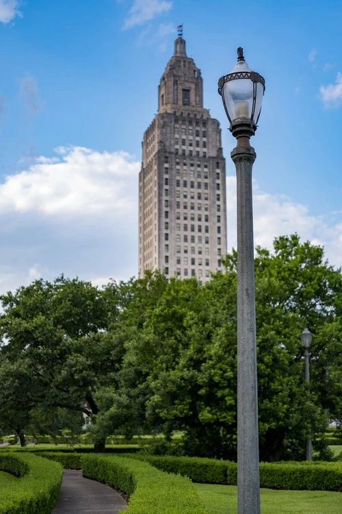 Louisiana State Capital - From Capitol Gardens, United States