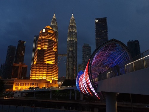 Saloma Link Bridge - 从 North Side, Malaysia