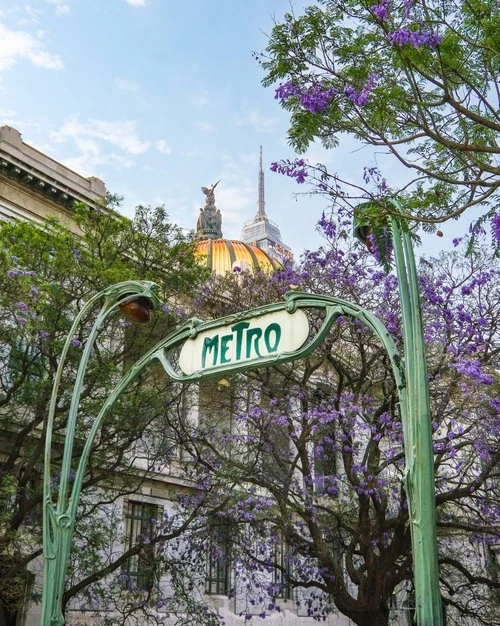 Palacio de Bella Artes - From Northwest subway station entrance, Mexico