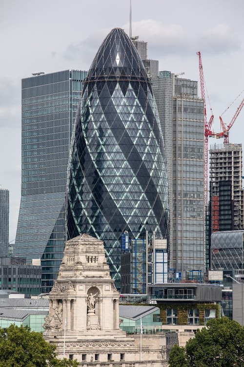 The Gherkin - 从 Tower Bridge, United Kingdom