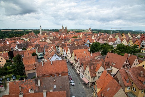Über den Dächern von Rothenburg ob der Tauber - Desde Weiberturm, Germany