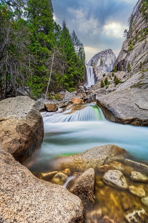 Vernal Falls, Yosemite National Park - From Down River looking back up, United States