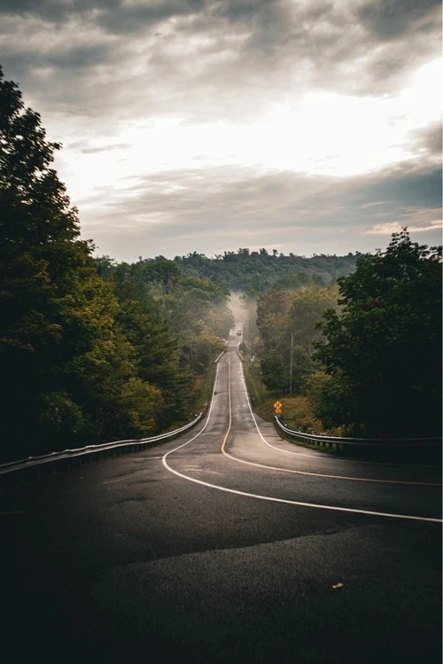 Twin rivers bridge - Dari Twin rivers road (midway down the hill, facing east), Canada