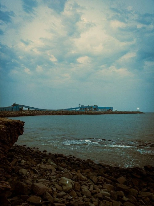 Ambuja Cement Jetty - From Muldwarka Beach, India