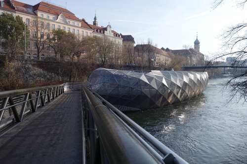 Murinsel - から Uferpromenade, Austria