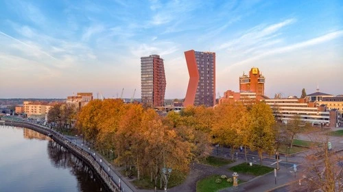 K and D skyscrapers - Desde Drone, Lithuania