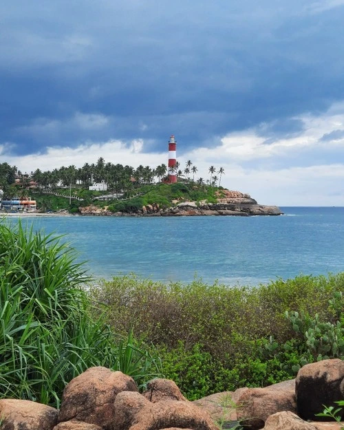 Vizhinjam Lighthouse - From Kovalam Sea Viewpoint, India