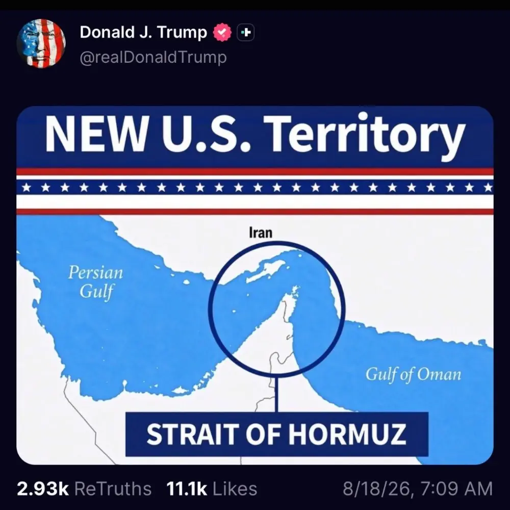 Will the US officially claim sovereign ownership of the Strait of Hormuz by December 31, 2026?