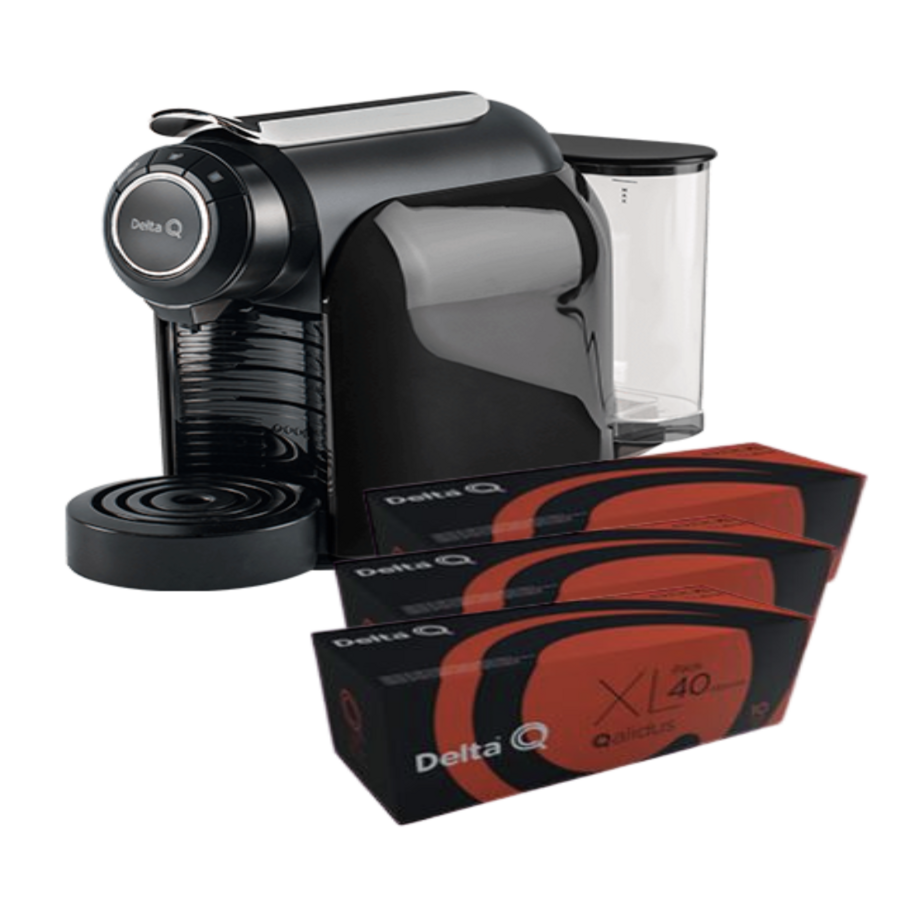 Cafetera QOOL EVOLUTION + 80 cápsulas de café delta