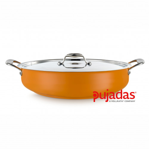 COOL-LINE-COLORS-PAELLERA-CON-TAPA-#F4A106-P490-928+N-PAELLERA-NARANJA-28DIAM-X-H6CM-3-7L