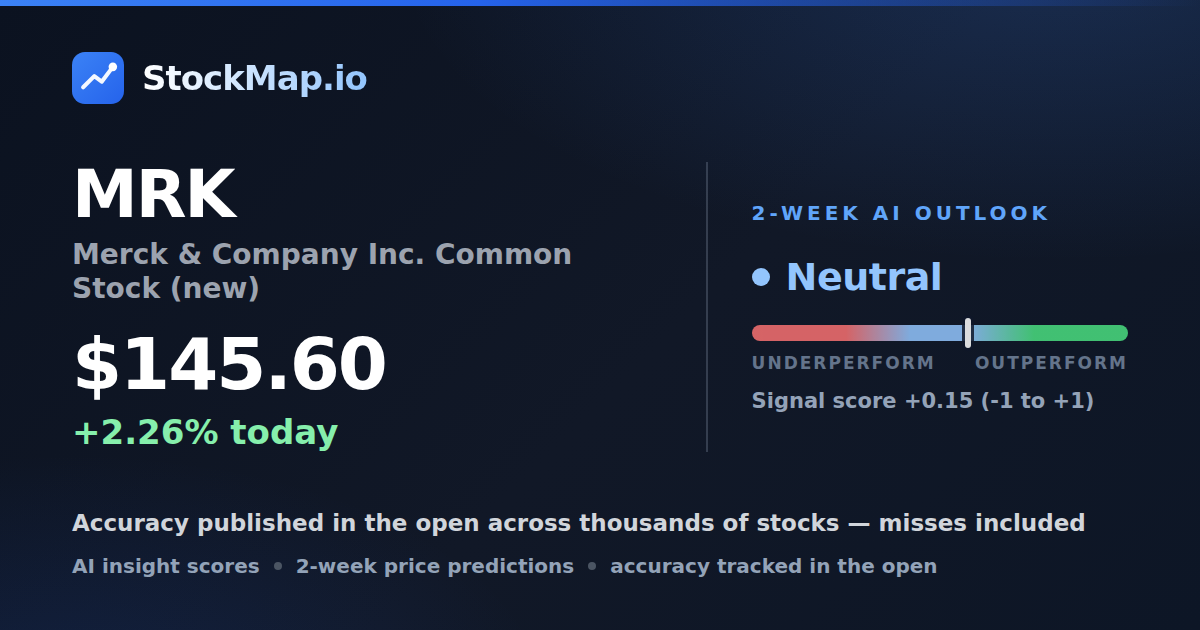 Merck & Company Inc. Common Stock (new) (MRK) — StockMap 2-week forecast & tracked accuracy