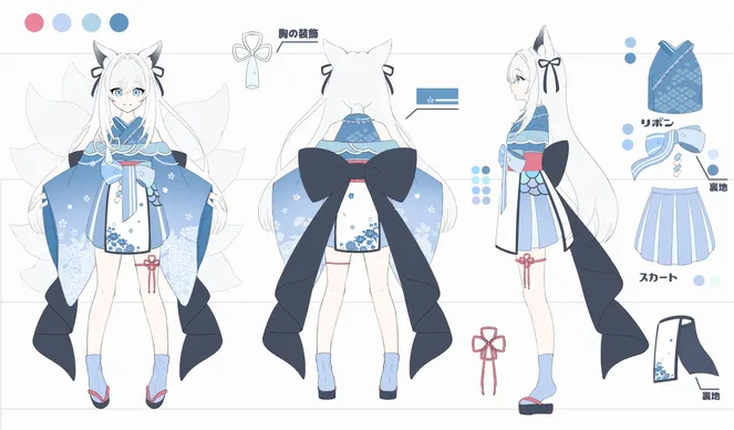 Vtuber立ち絵イラスト作成【キャラデザ～PSDパーツ分け】 - 風唄