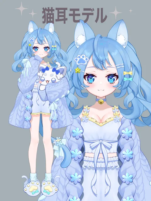 限定1点】【VTS対応】猫耳モデル【三面図付き】 - harumori 限定1点】【VTS対応】猫耳モデル【三面図付き】 - harumori