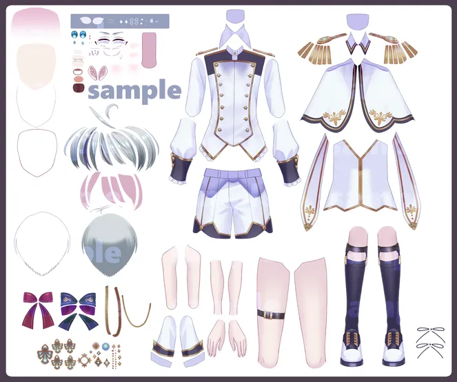 パーツ分け済みPSD】軍服の少年【限定1点】 - あさ - nizima by Live2D