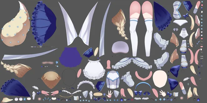 限定1点】ネモフィラの女の子（パーツ分け済みPSD） - 椎乃のめ