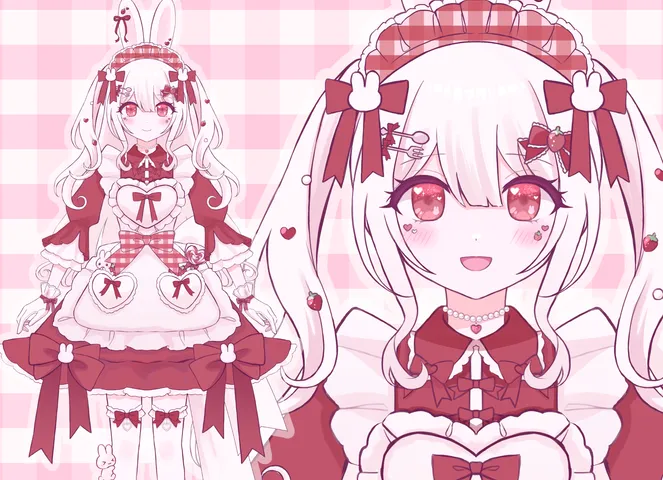 限定1点】苺うさぎちゃん - 月見 - nizima by Live2D