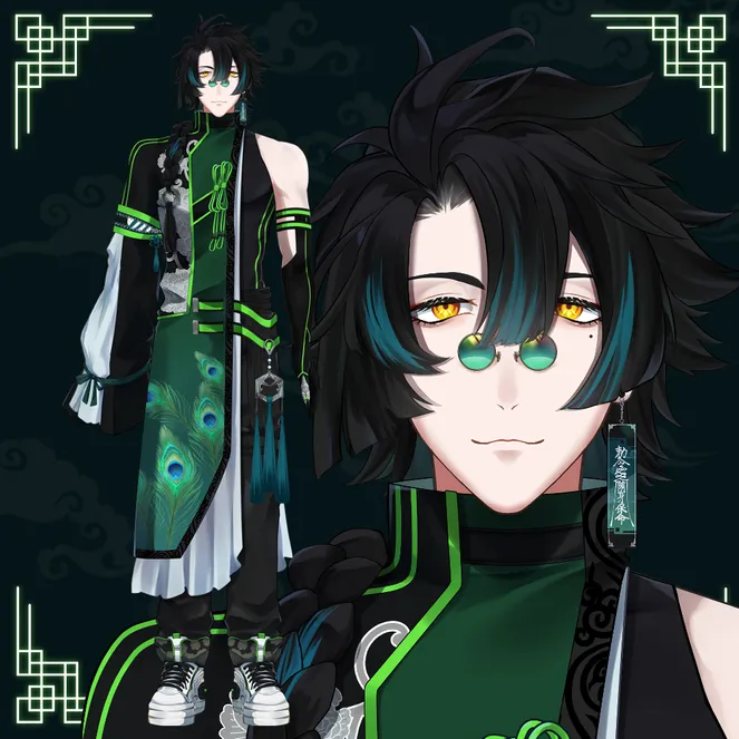 中華風サイバーパンク男子 - Kuroi - nizima by Live2D