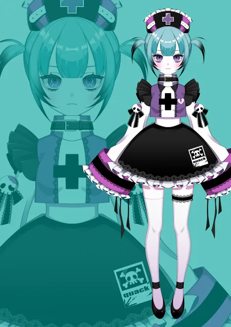 限定1点】ドクロ×ナース【パーツ分け済みPSD】 - 眞瑛 - nizima by Live2D