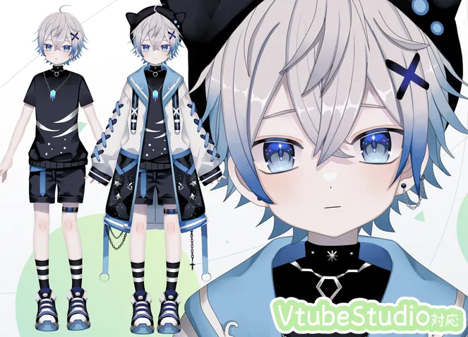 限定1点】猫耳帽子の白髪少年【VTS対応】 - 冬乃製作所/FuyunoStudio