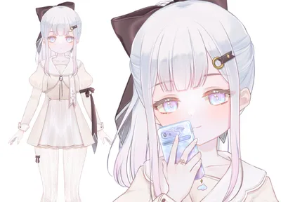 美品✩SAGAMINK✩キナリ＆ライトクリーム系✩ファーコート✩太い袖✩ネーム無 限定1点モデル】【SD頭身変更可】 - つの - nizima by Live2D
