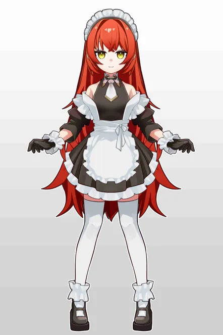 限定1点】赤髪メイドちゃん【パーツ分け済みPSD】 - こもれび