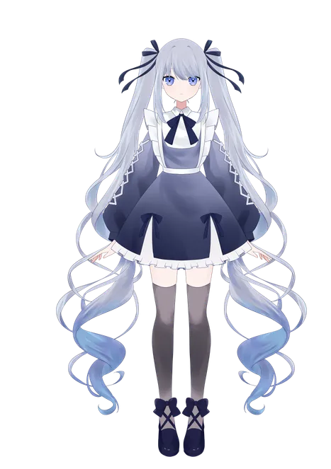 パーツ分け済みPSD】長いツインテールの女の子【限定1点】 - もぐもぐ