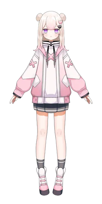 パーツ分け済みPSD】ピンクの女の子【汎用モデルイラスト】 - 八百枝