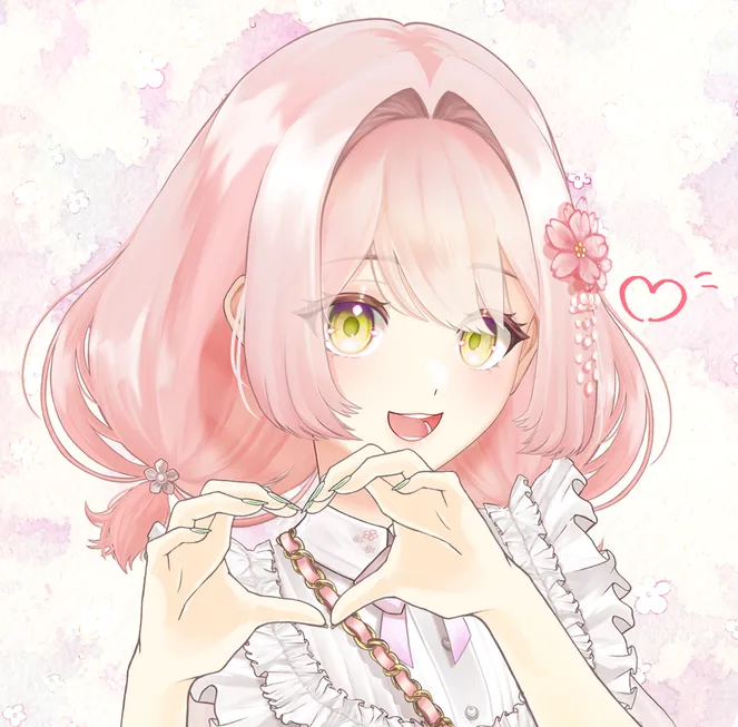 限定1点】桜色の髪の女の子 - きち - nizima by Live2D