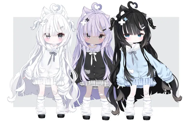 Live2dモデル】おもち 色変え 表情 髪型 カスタム可能【汎用モデル