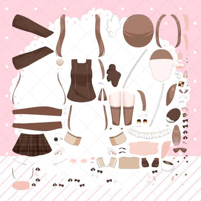 アラシャン天使ちゃんパーツ❀ 限定1点】ココア×天使の女の子【パーツ分け済psd】 - ろゆ - nizima by